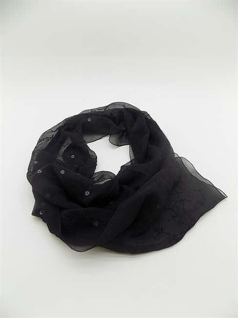 FOULARD CON PAILLETS NERO